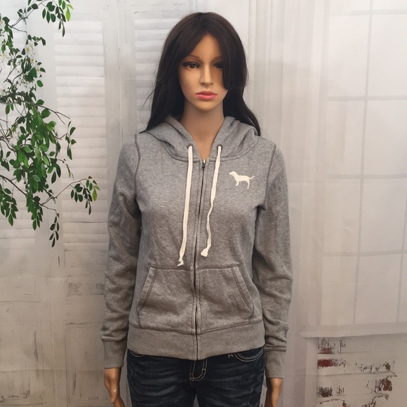 PINK Victoria's Secret Tops - PINK Victoria's Secret Gray Hoodie